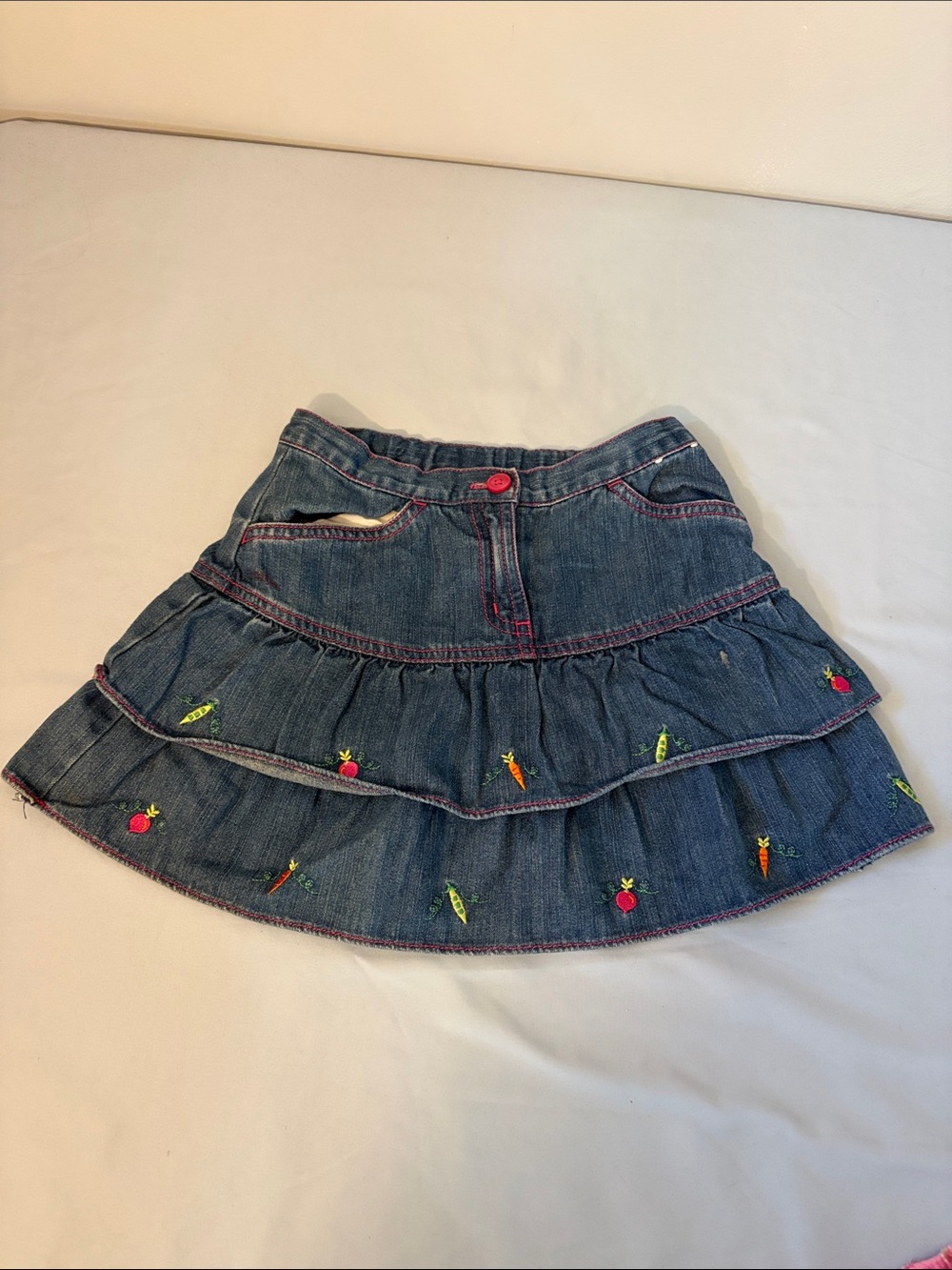 Gymboree Girls  Denim vegetable embroidery Skirt Girls 6